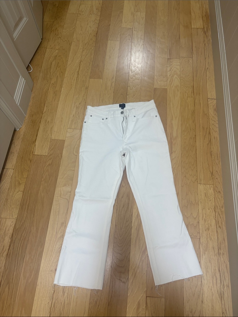 J. Crew White Wide-Leg Jeans